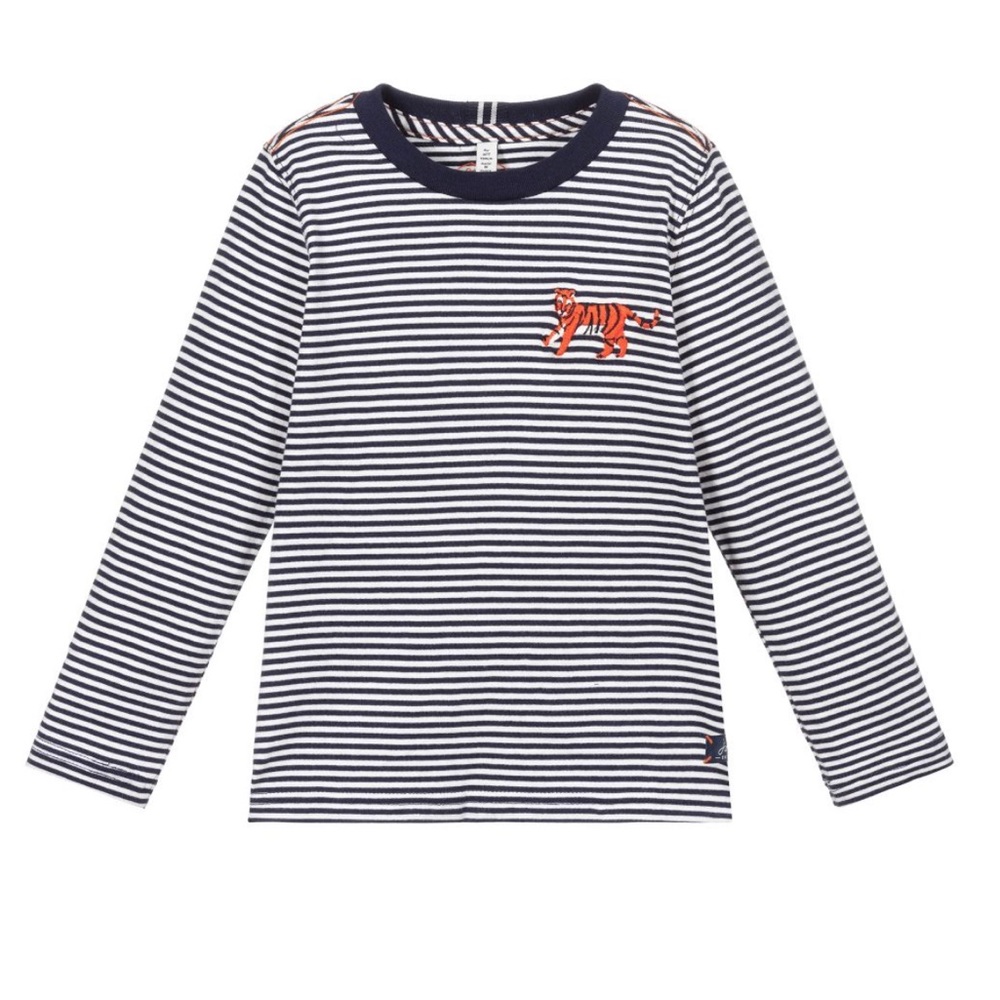 British Brand, Joules, Boys Size 4Y, Blue White Stripe Top